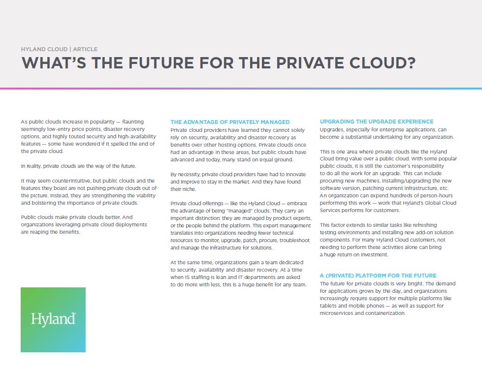 Private Cloud, Public Cloud, Hyland, Kyocera, Software, Document Management, Office Technologies