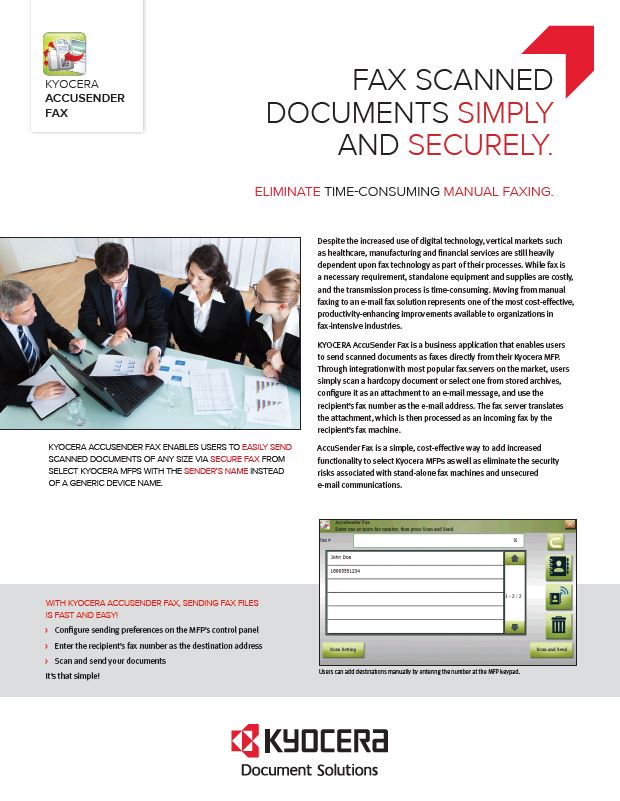 Kyocera, Software, Capture, Distribution, Accusender Fax, Office Technologies