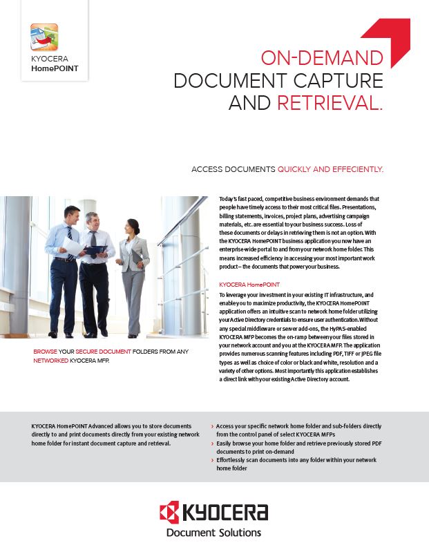 Kyocera, Software, Capture And Distribution, Homepoint Advanced, Office Technologies
